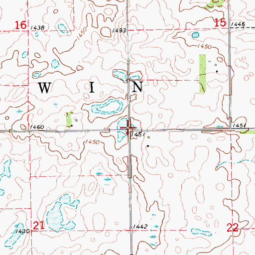 Topographic Map of Township of Baldwin, ND