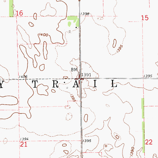Topographic Map of Township of Sibley Trail, ND
