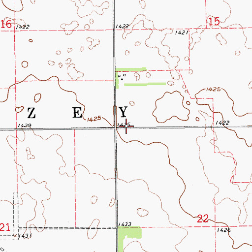 Topographic Map of Township of Dazey, ND