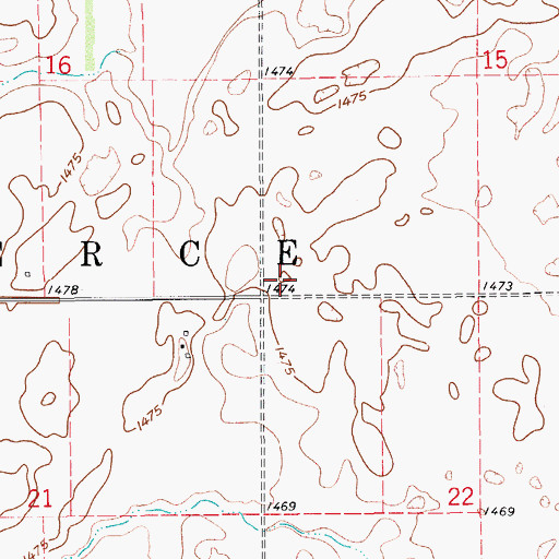 Topographic Map of Township of Pierce, ND