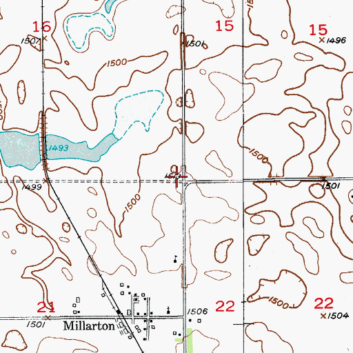Topographic Map of Township of Severn, ND
