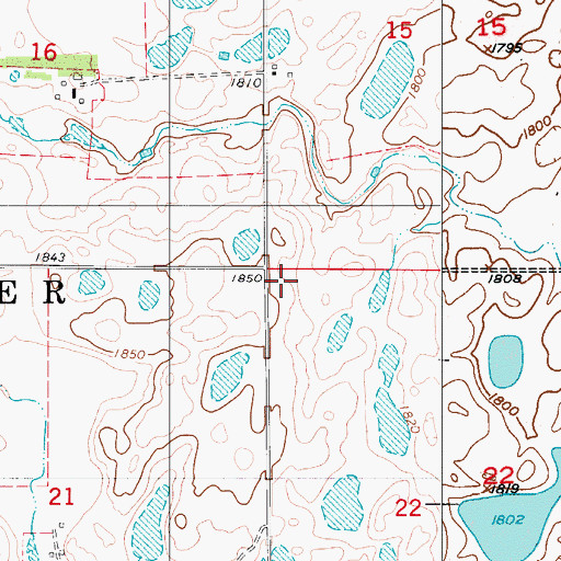 Topographic Map of Township of Alexander, ND