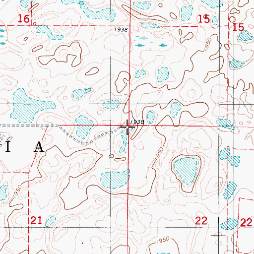Topographic Map of Township of Germania, ND