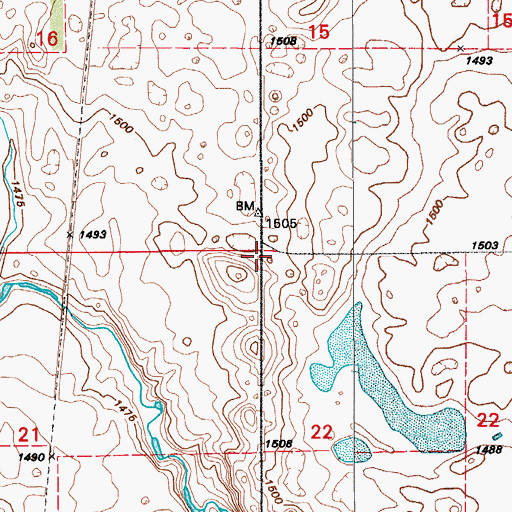 Topographic Map of Township of Sydney, ND
