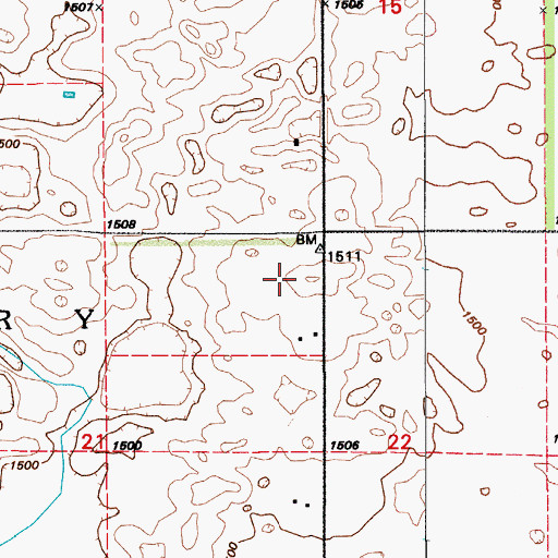 Topographic Map of Township of Woodbury, ND
