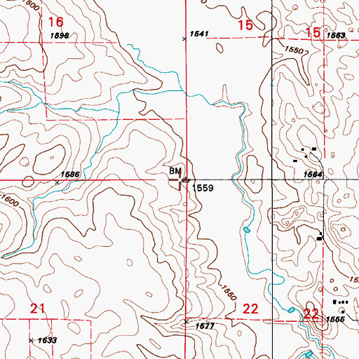 Topographic Map of Township of Lenton, ND