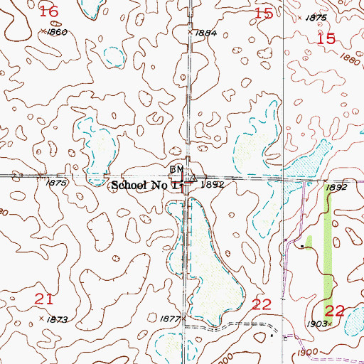 Topographic Map of Township of Sinclair, ND