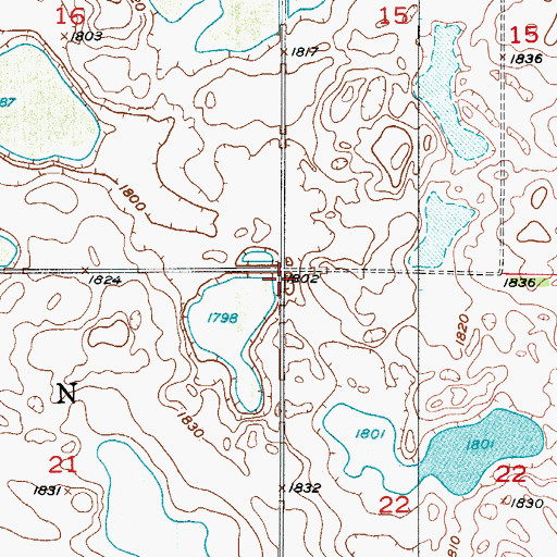 Topographic Map of Township of Stirton, ND