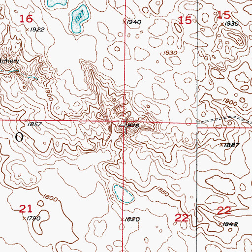 Topographic Map of Township of Chicago, ND