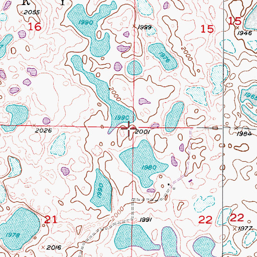 Topographic Map of Township of Newbury, ND