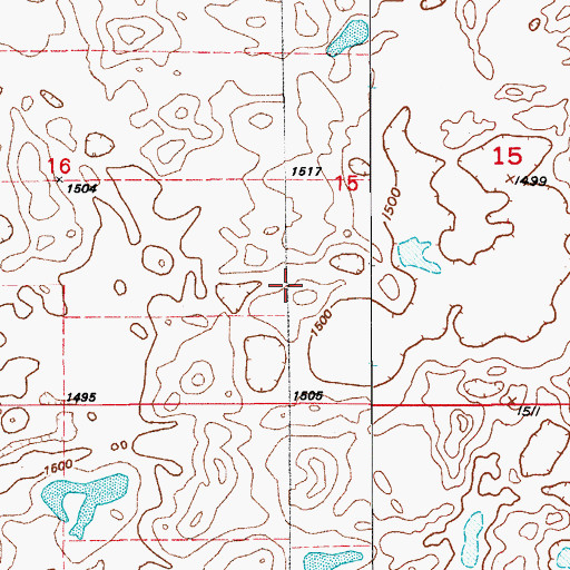 Topographic Map of Township of Bloom, ND
