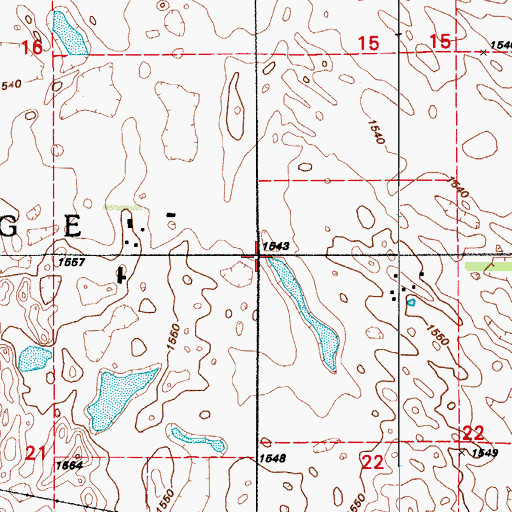 Topographic Map of Township of Eldridge, ND