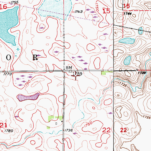 Topographic Map of Township of Windsor, ND