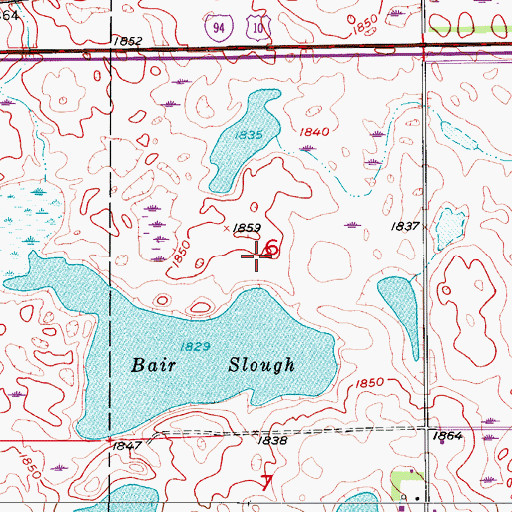 Topographic Map of Township of Toledo, ND