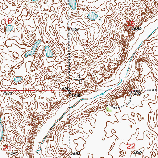 Topographic Map of Township of Gray, ND