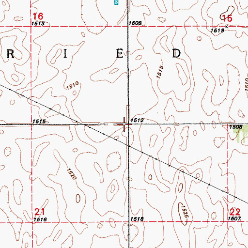 Topographic Map of Township of Fried, ND