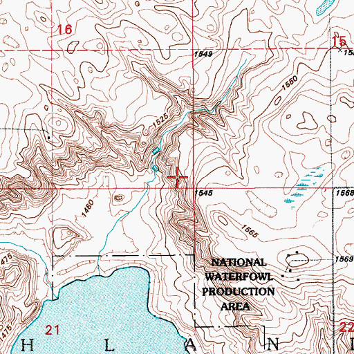 Topographic Map of Township of Ashland, ND
