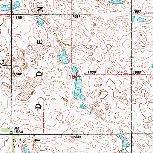 Topographic Map of Township of Buchanan (historical), ND