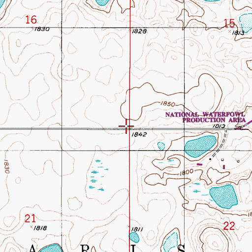 Topographic Map of Township of Paris, ND