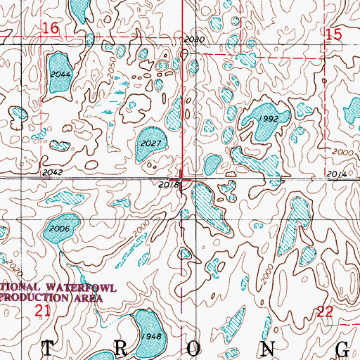 Topographic Map of Township of Strong, ND