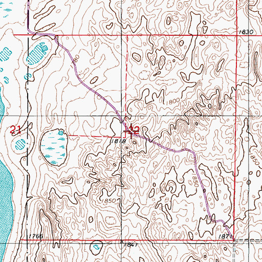 Topographic Map of Township of Chase Lake, ND