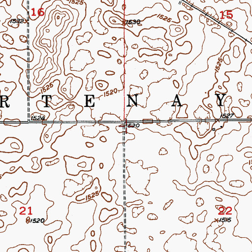 Topographic Map of Township of Courtenay, ND