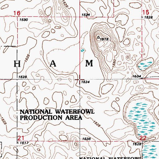 Topographic Map of Township of Durham, ND
