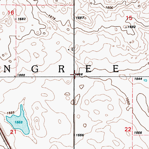 Topographic Map of Township of Pingree, ND