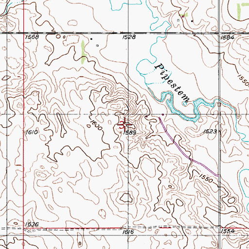 Topographic Map of Township of Chambers, ND