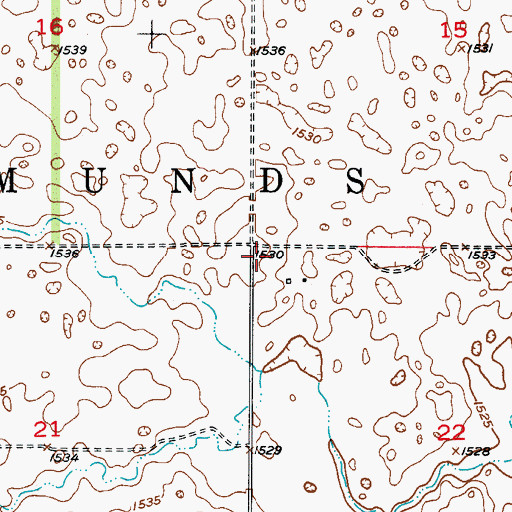 Topographic Map of Township of Edmunds, ND