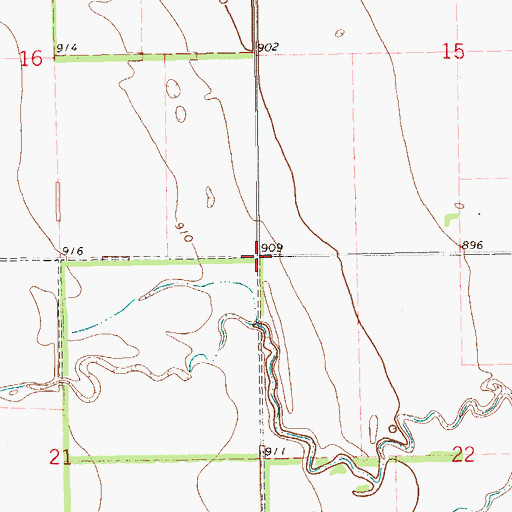 Topographic Map of Township of Ops, ND