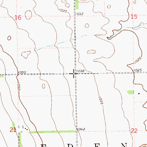 Topographic Map of Township of Eden, ND