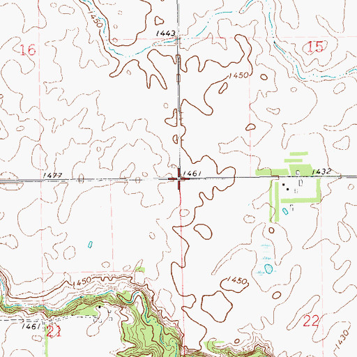 Topographic Map of Township of Cleveland, ND