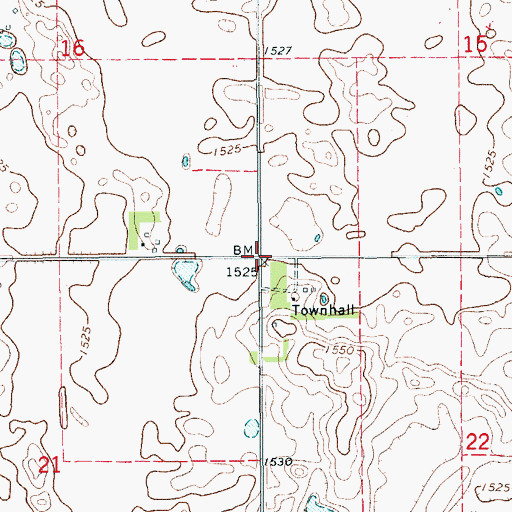 Topographic Map of Township of Sauter, ND
