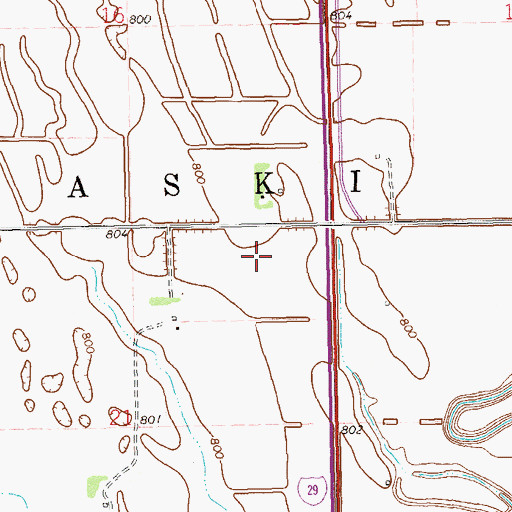 Topographic Map of Township of Pulaski, ND