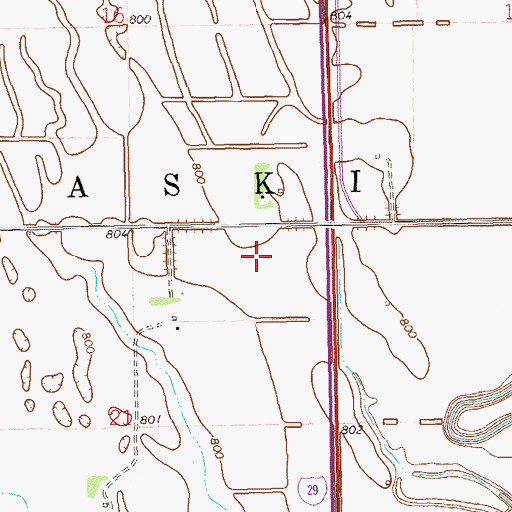 Topographic Map of Township of Pulaski, ND