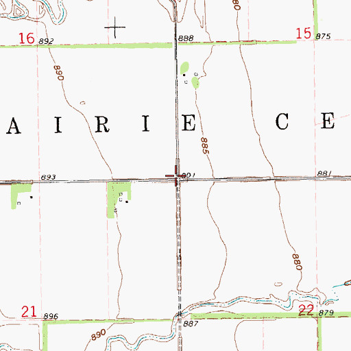 Topographic Map of Township of Prairie Centre, ND