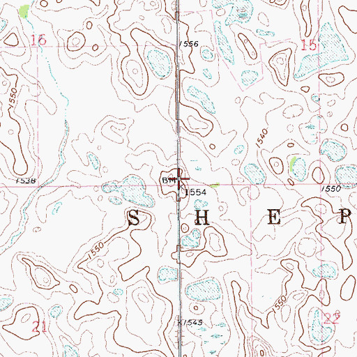 Topographic Map of Township of Shepherd, ND