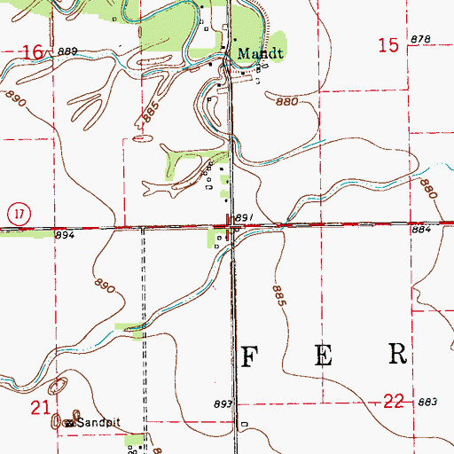 Topographic Map of Township of Fertile, ND