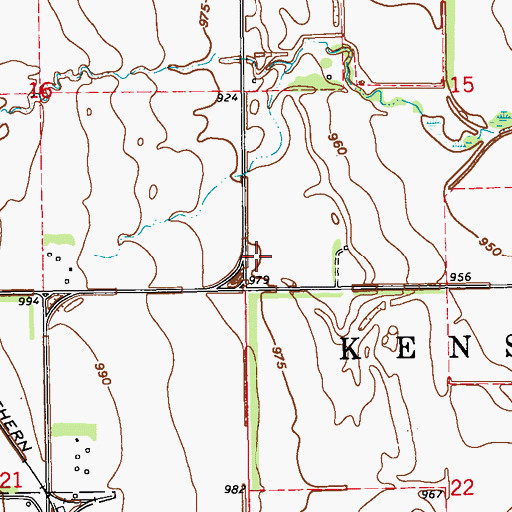 Topographic Map of Township of Kensington, ND
