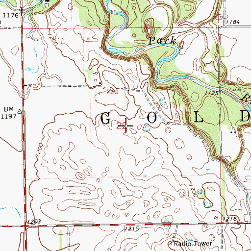 Topographic Map of Township of Garfield, ND