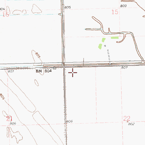 Topographic Map of Township of Saint Andrews, ND