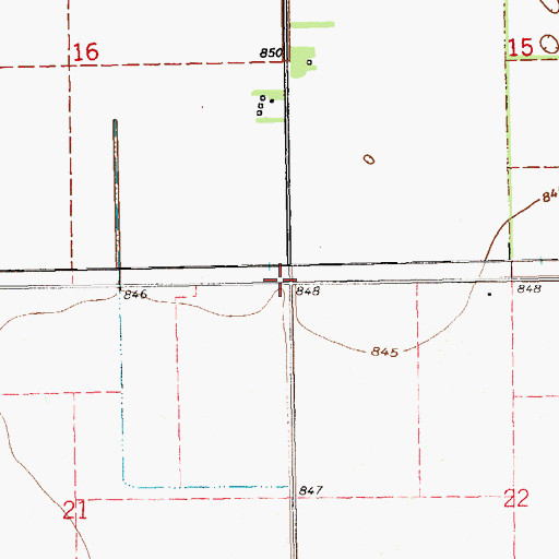 Topographic Map of Township of Farmington, ND