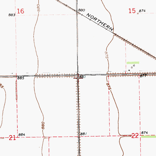 Topographic Map of Township of Glenwood, ND