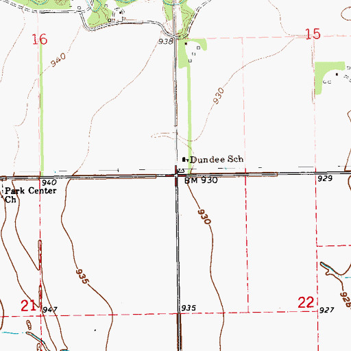 Topographic Map of Township of Dundee, ND