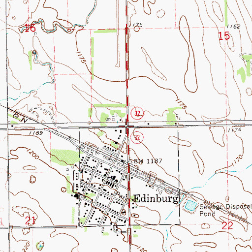 Topographic Map of Township of Lampton, ND