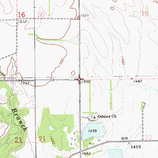 Topographic Map of Township of Tiber, ND