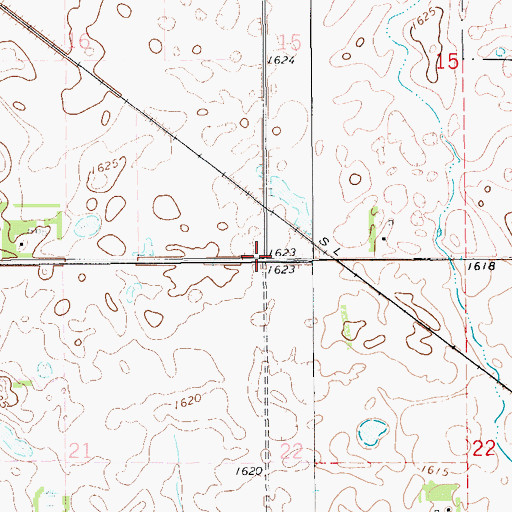 Topographic Map of Township of Kinloss, ND