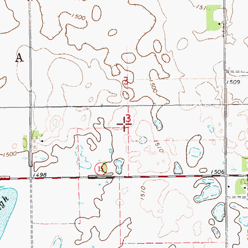 Topographic Map of Township of Hoiland, ND