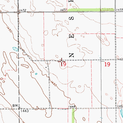Topographic Map of Township of Bue, ND